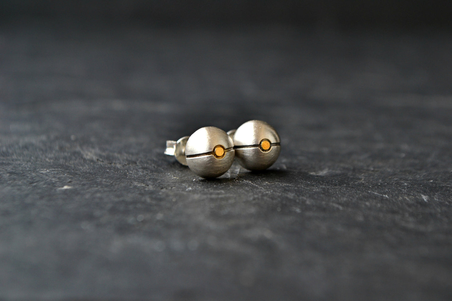 Pokemon Earrings Pokeball Post Earrings Unisex Pokemon Go Sterling Silver Jewelry Pokemon Geek Nerd Gift