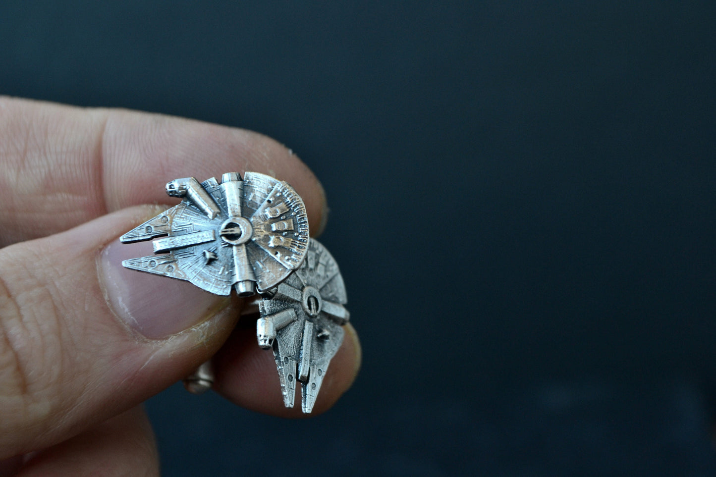 Star Wars Silver Cufflinks, Millennium Falcon Cufflinks, Geek Wedding Groom Star Wars Cosplay Cufflinks