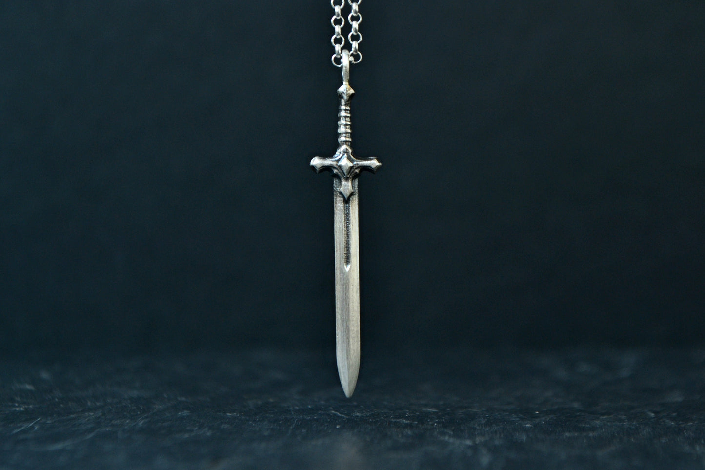 Sword Dagger Necklace, Unisex Men Silver Sword Pendant, Protection Weapon Jewelry, Gothic Medieval Vampire Sword Jewelry