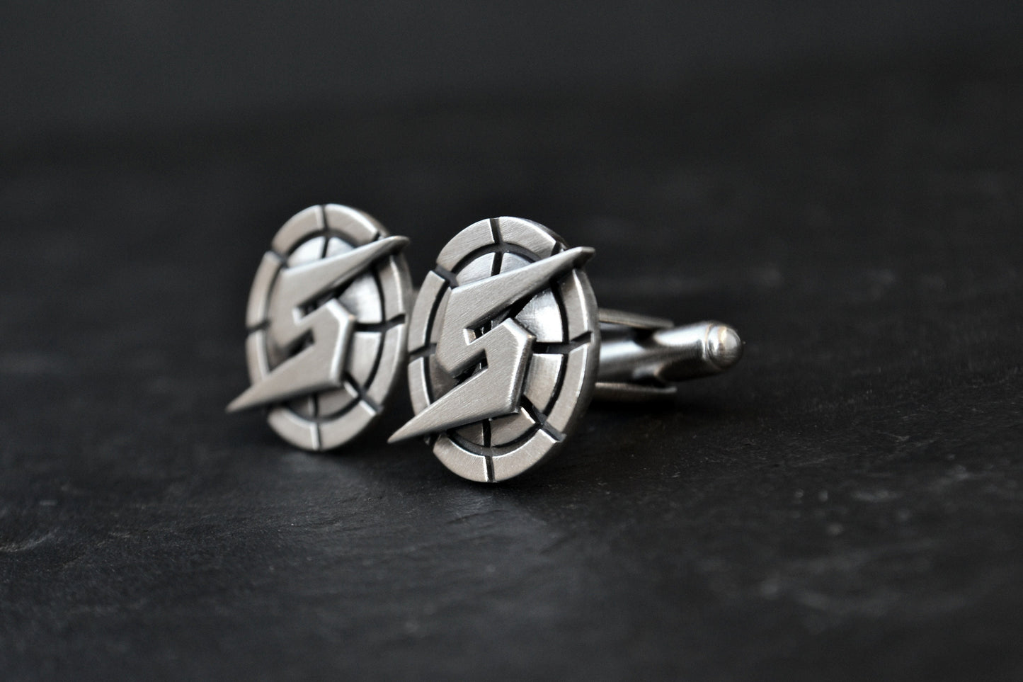 Super Metroid Screw Attack Cufflinks, Metroid Team, Samus Aran Cosplay, 925 Sterling Silver