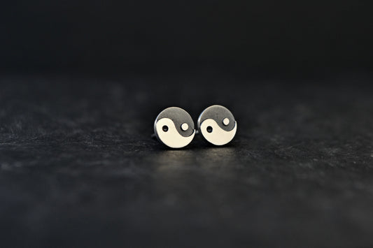 Yin Yang Earrings Sterling Silver Dainty Everyday Yin and Yang Balance Harmony Sustainable Zen Jewelry