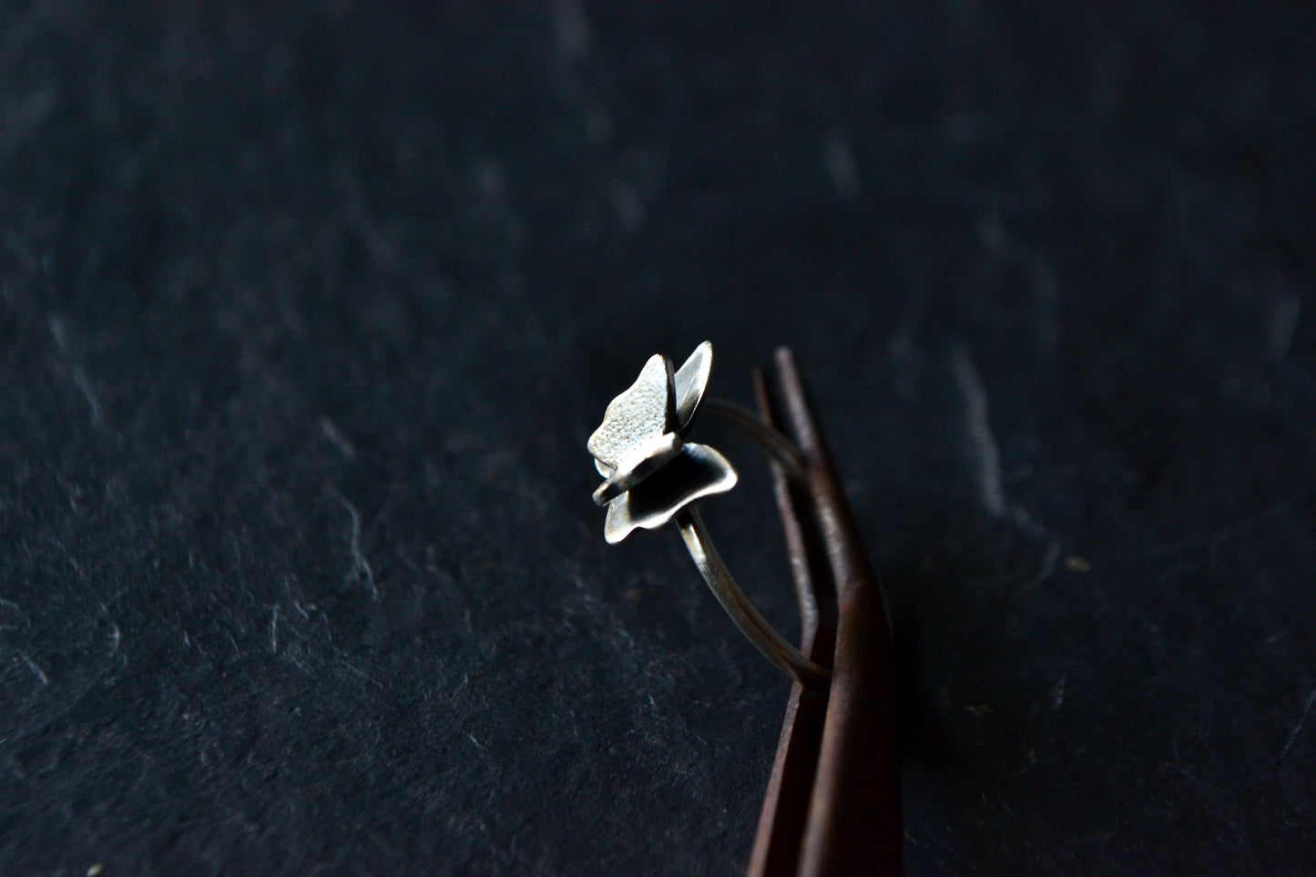 Summer Butterfly Dainty Silver Ring Sterling Silver Butterfly Nature Romantic Jewelry Gift Stacking Boho Ring