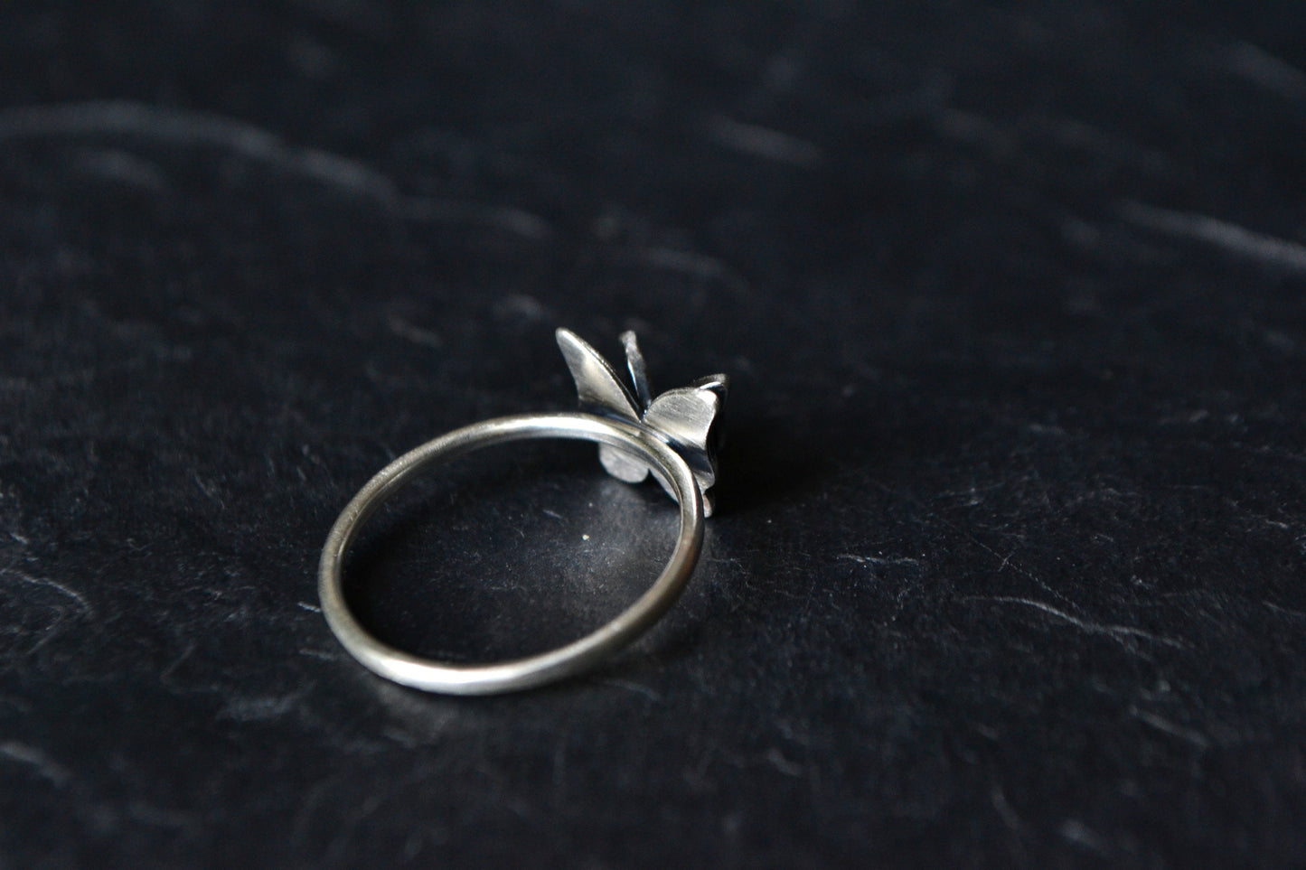 Summer Butterfly Dainty Silver Ring Sterling Silver Butterfly Nature Romantic Jewelry Gift Stacking Boho Ring