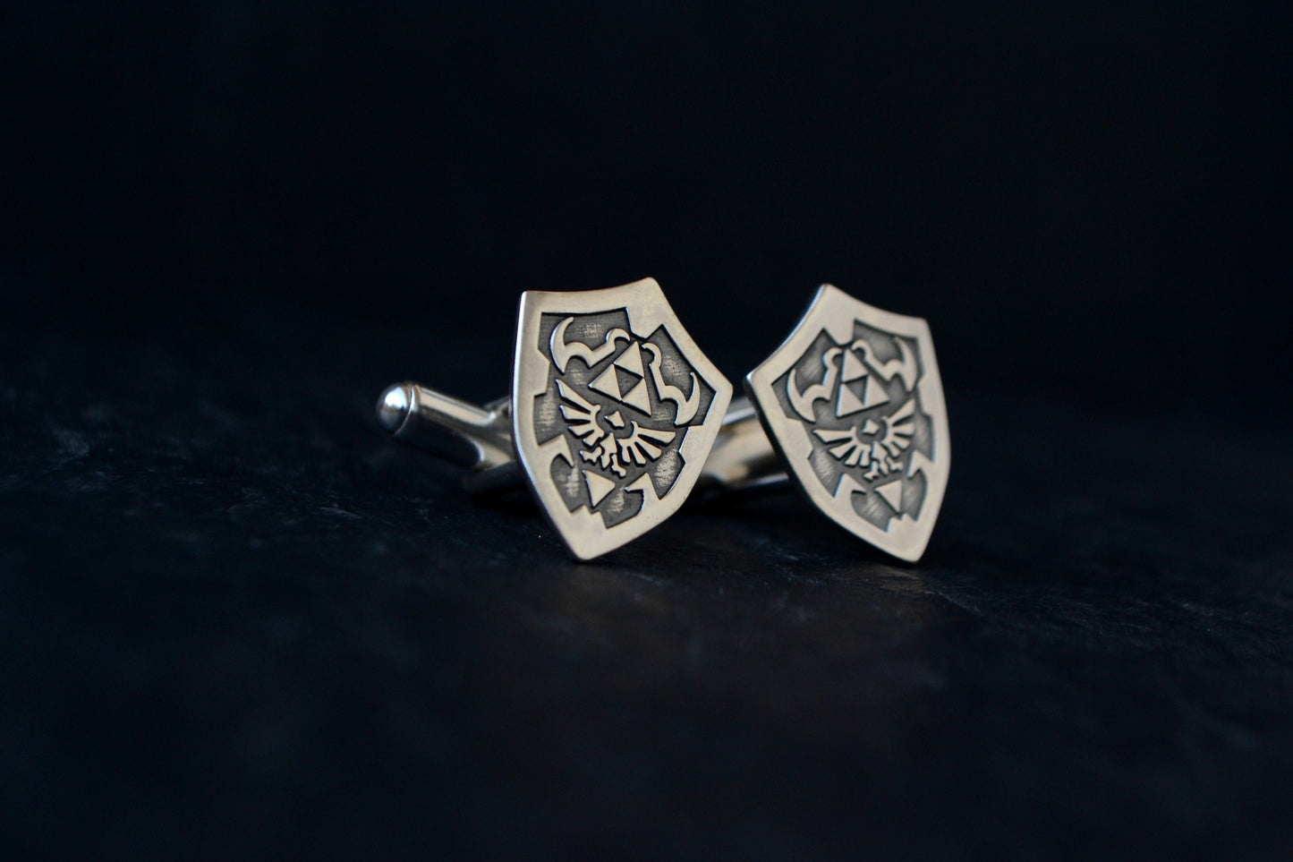 Legend of Zelda Hylian Shield Cufflinks Sterling Silver Zelda Geek Nerd Cufflinks Gamer Gift