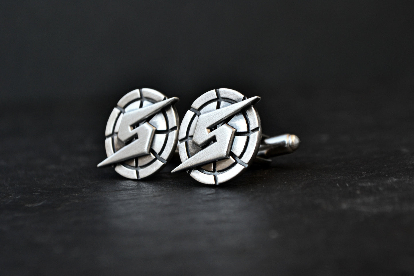 Super Metroid Screw Attack Cufflinks, Metroid Team, Samus Aran Cosplay, 925 Sterling Silver