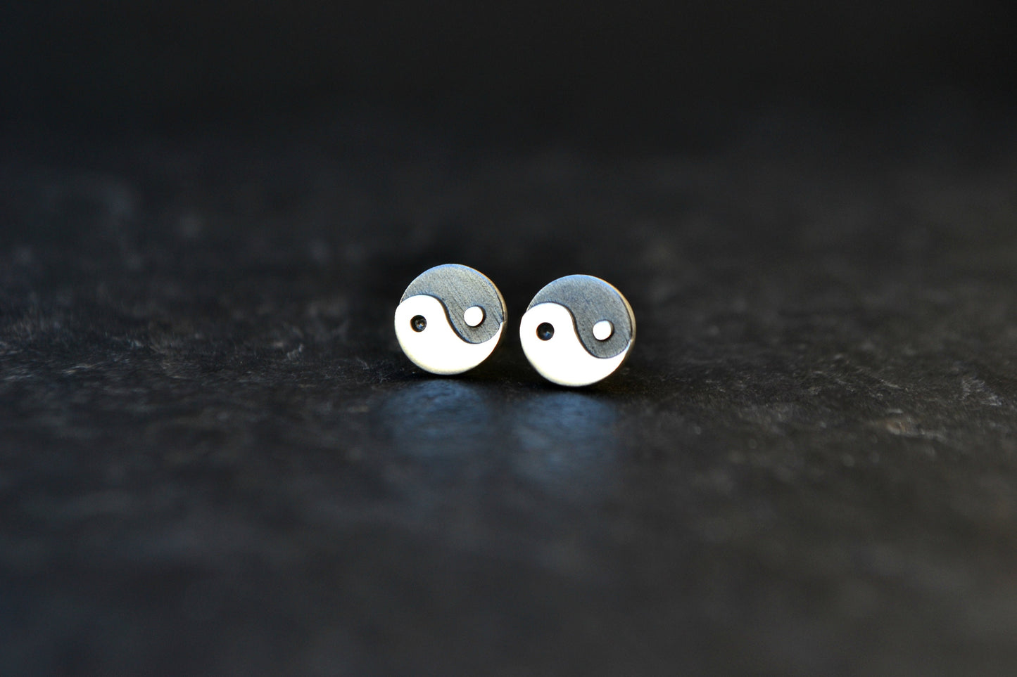 Yin Yang Earrings Sterling Silver Dainty Everyday Yin and Yang Balance Harmony Sustainable Zen Jewelry