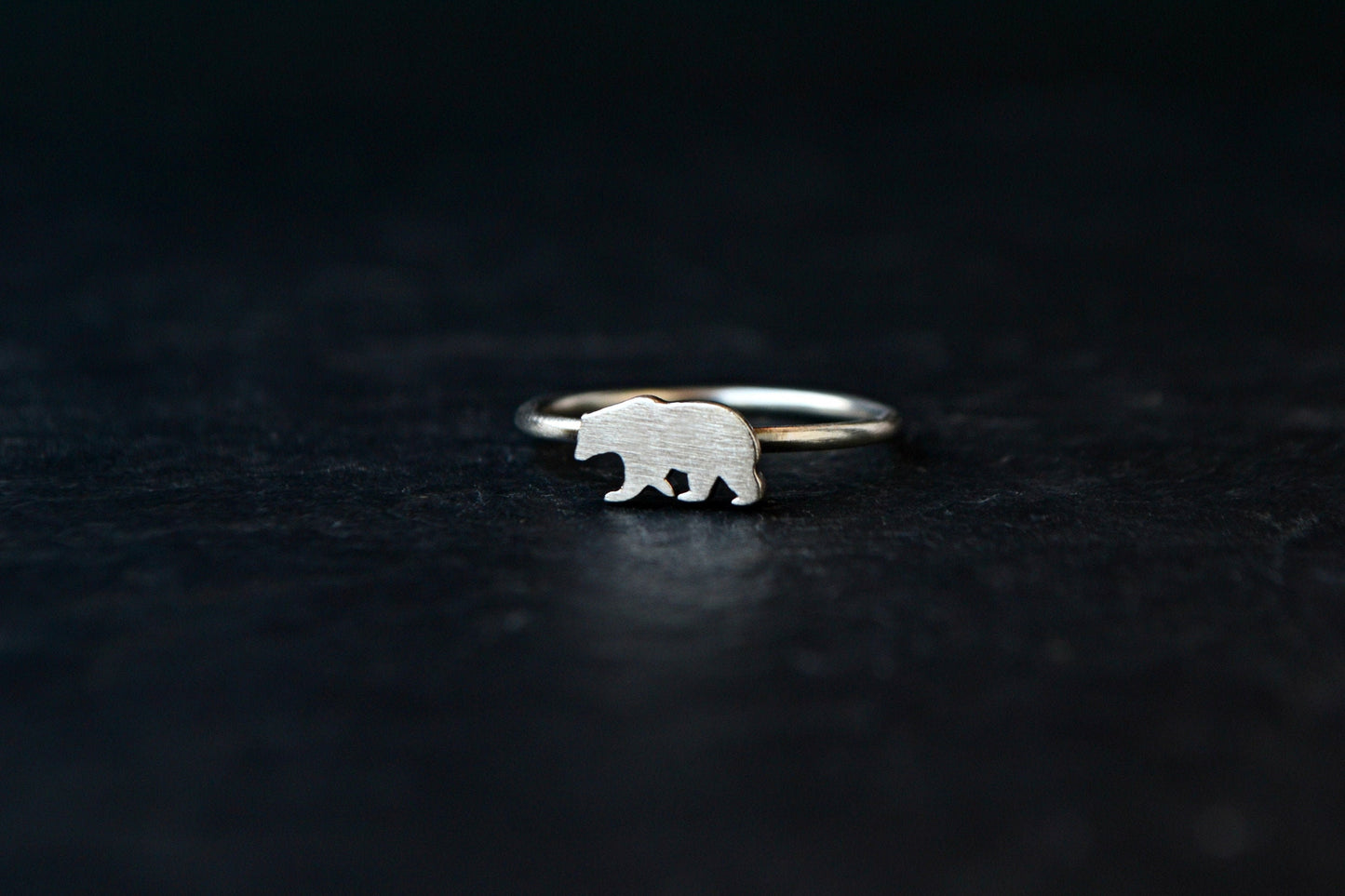 Bear Dainty Ring 925 Sterling Silver Animal Mama Bear Ring Forest Wildlife Jewelry Silver Grizzly Bear