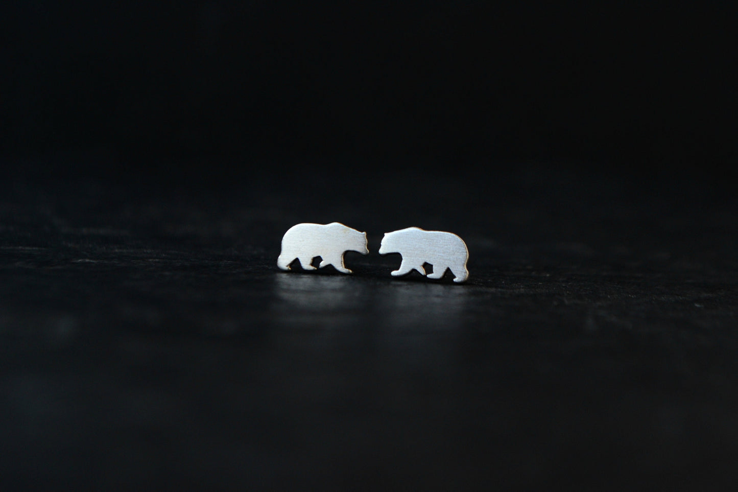 Bear Earrings Dainty Animal Mama Bear Earrings Forest Wildlife Jewelry Silver Grizzly Bear