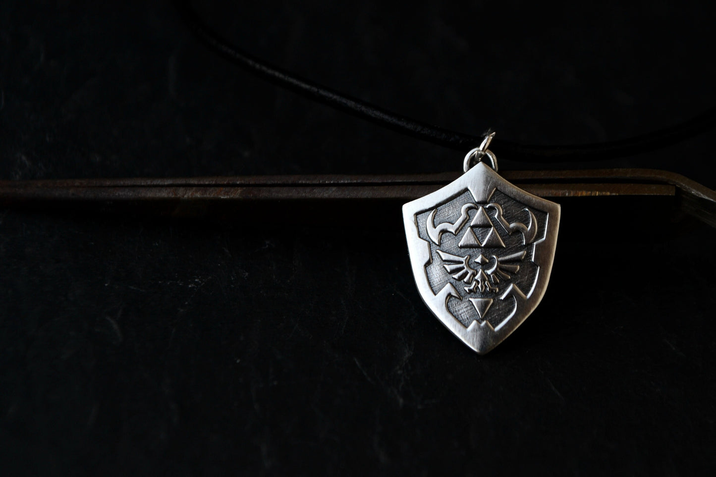 Legend of Zelda Hylian Shield Necklace 925 Sterling Silver Zelda Geek Nerd Jewelry Gamer Gift