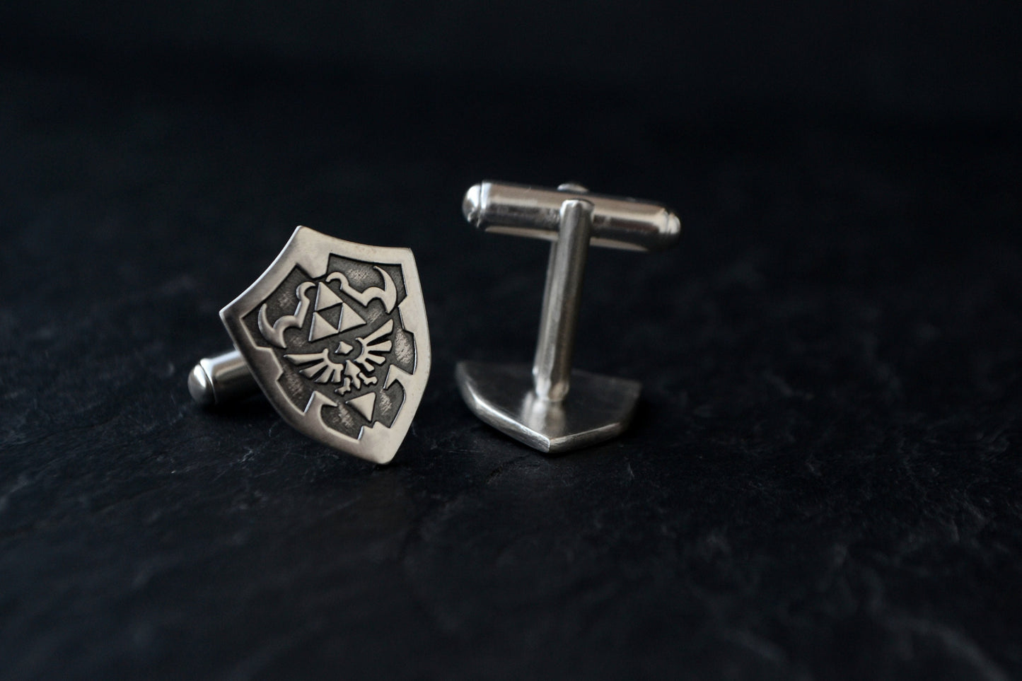 Legend of Zelda Hylian Shield Cufflinks Sterling Silver Zelda Geek Nerd Cufflinks Gamer Gift