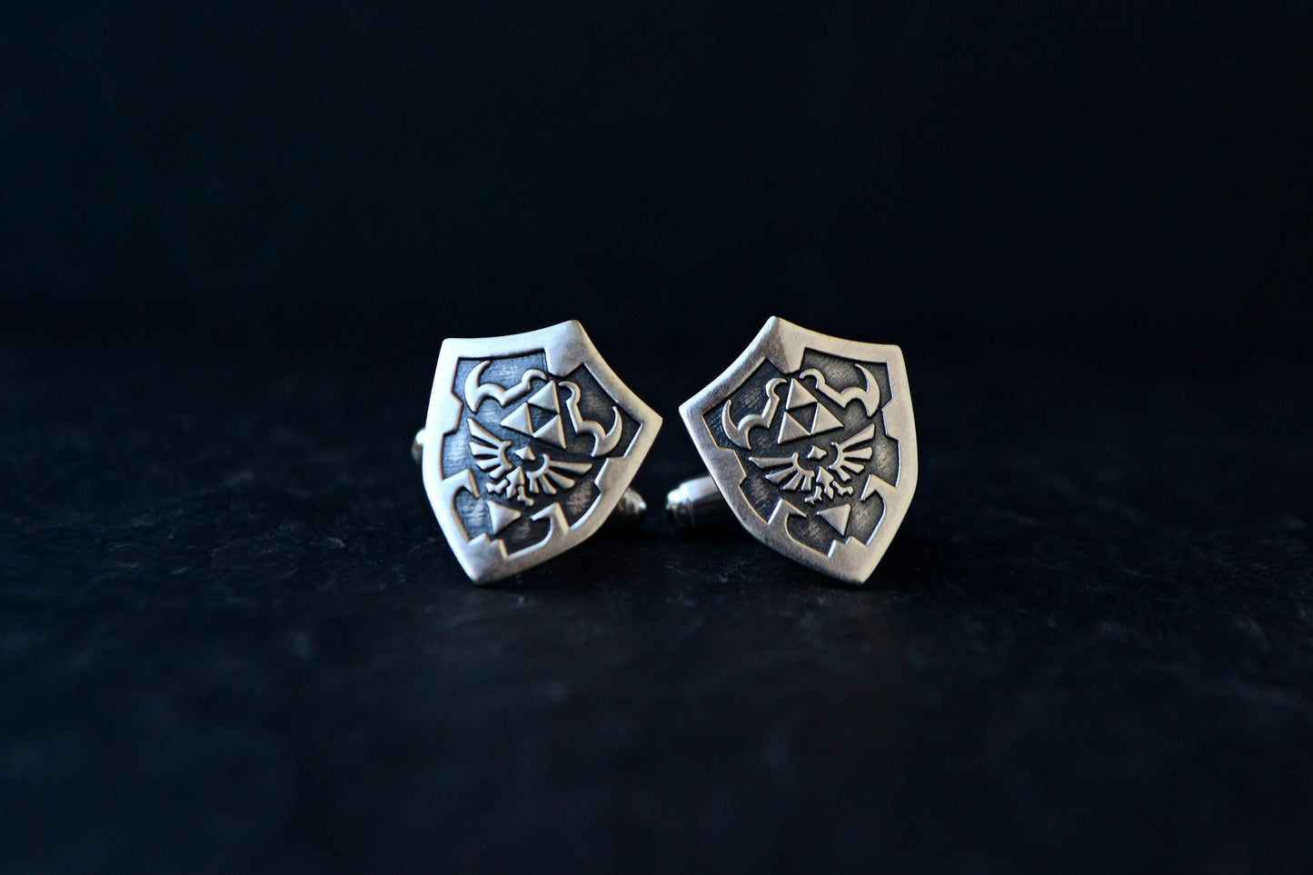 Legend of Zelda Hylian Shield Cufflinks Sterling Silver Zelda Geek Nerd Cufflinks Gamer Gift