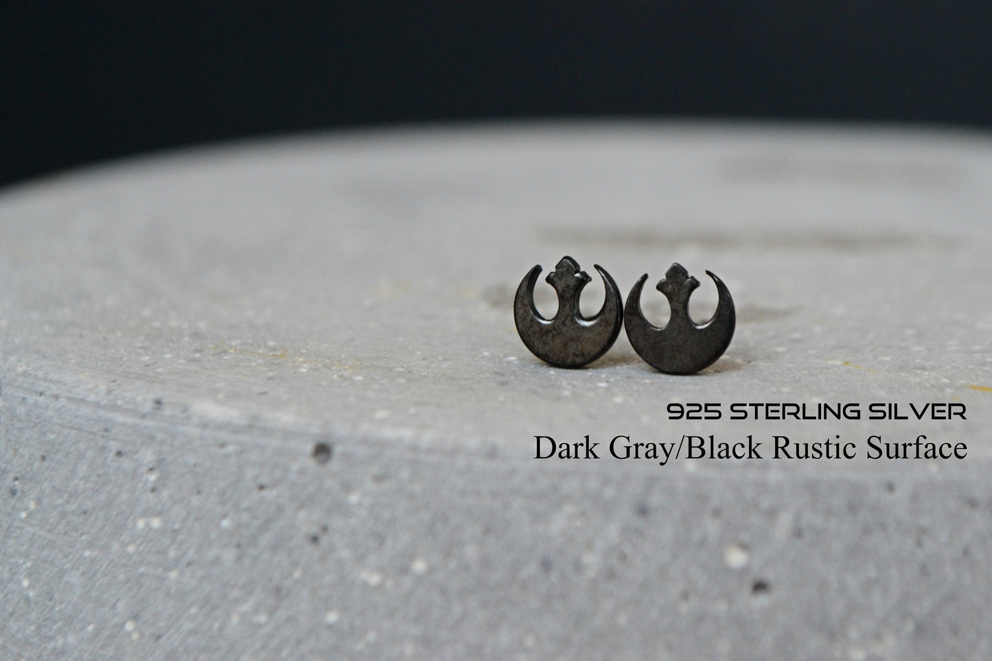 Star Wars Earrings 925 Sterling Silver Black Star Wars Rebel Alliance Jewelry Geek Nerd Gift