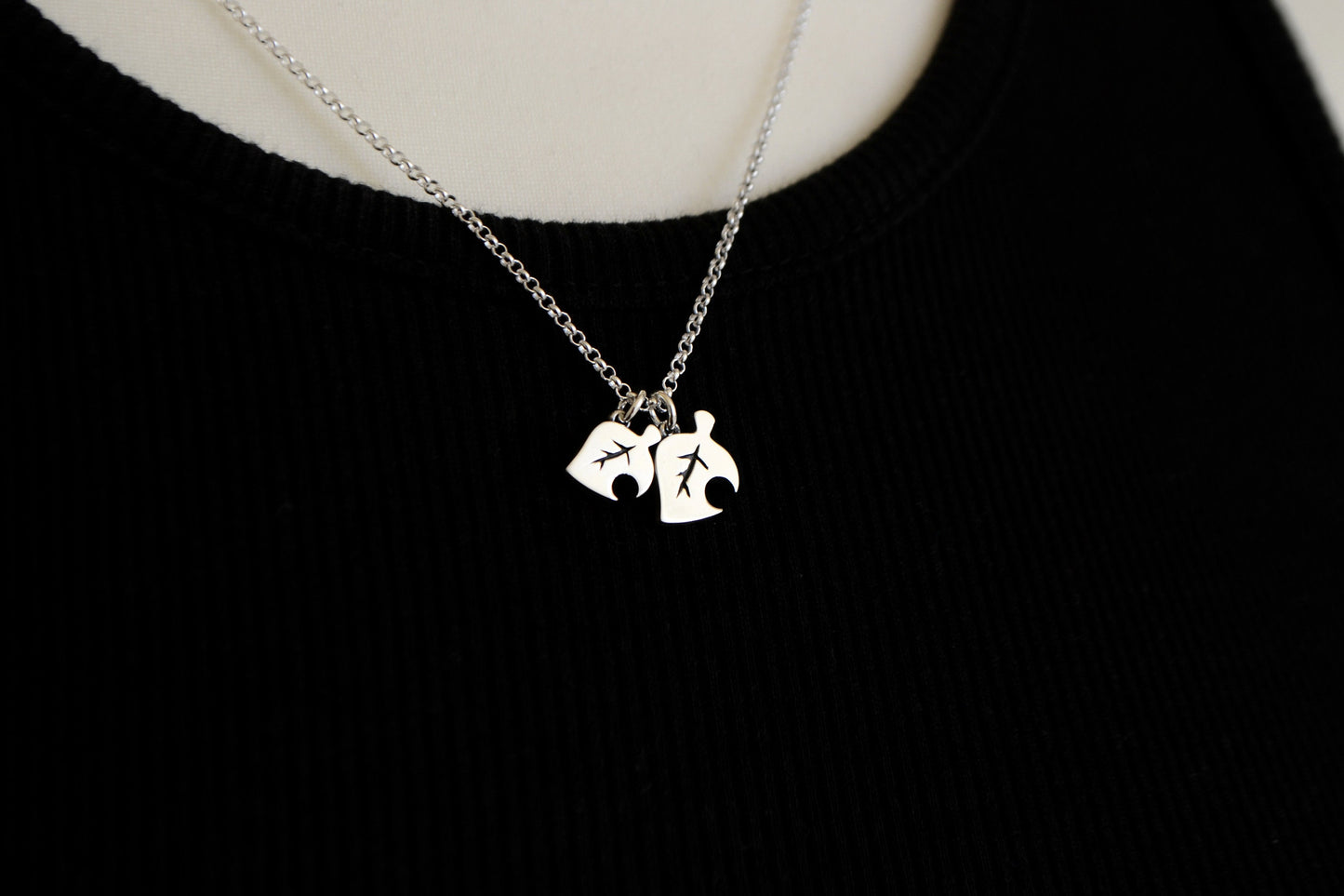 Animal Crossing Leaf Necklace 925 Sterling Silver New Horizons New Leaf Necklace Animal Crossing Gamer Jewelry