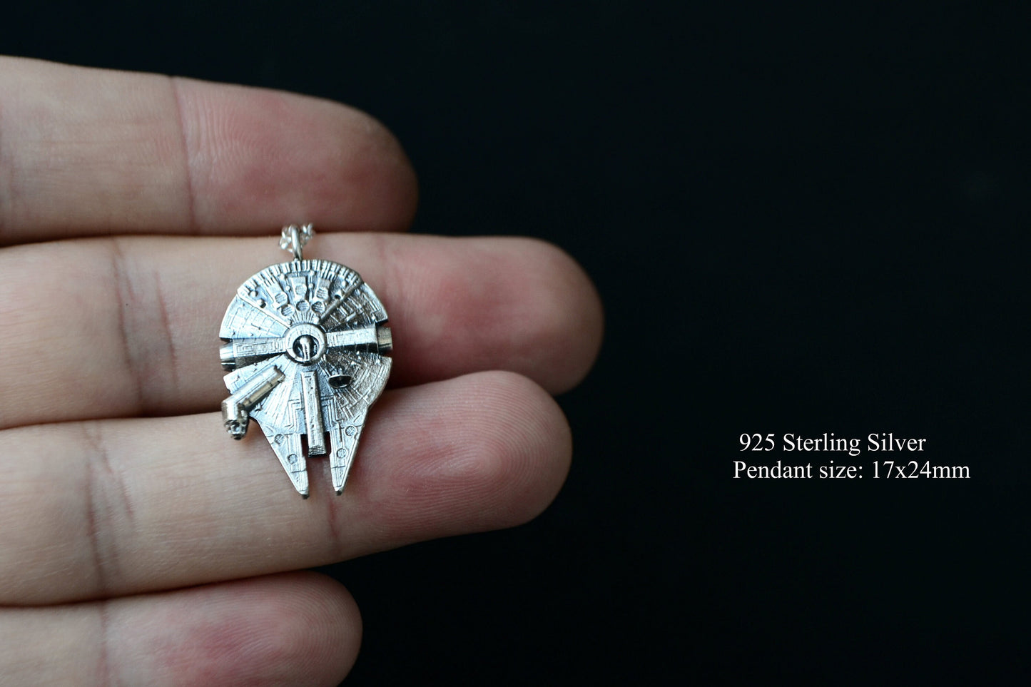 Star Wars Jewelry Millennium Falcon Star Wars Unisex Necklace Geek Nerd Gift 925 Sterling Silver