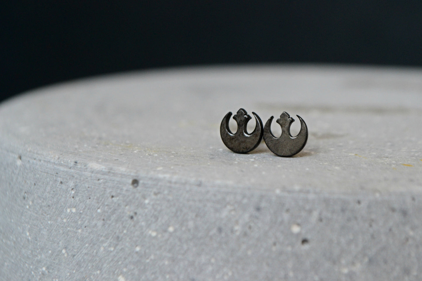 Star Wars Earrings 925 Sterling Silver Black Star Wars Rebel Alliance Jewelry Geek Nerd Gift