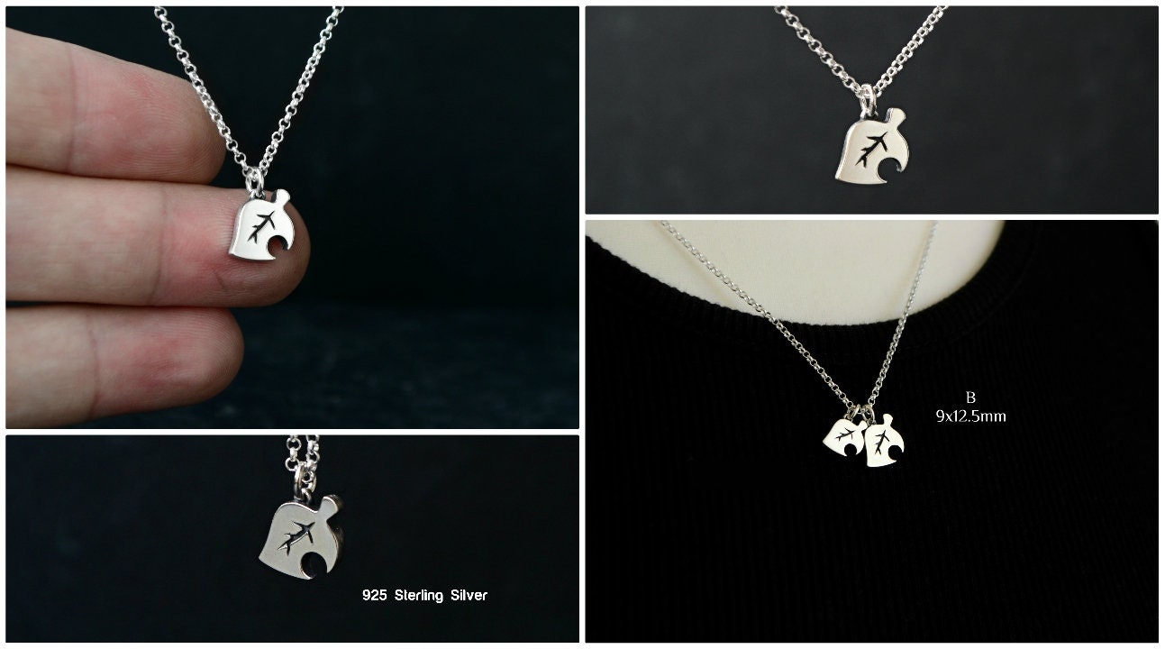 Animal Crossing Jewelry New Horizons Leaf Tiny Farmer Necklace Geek Gamer 925 Sterling Silver