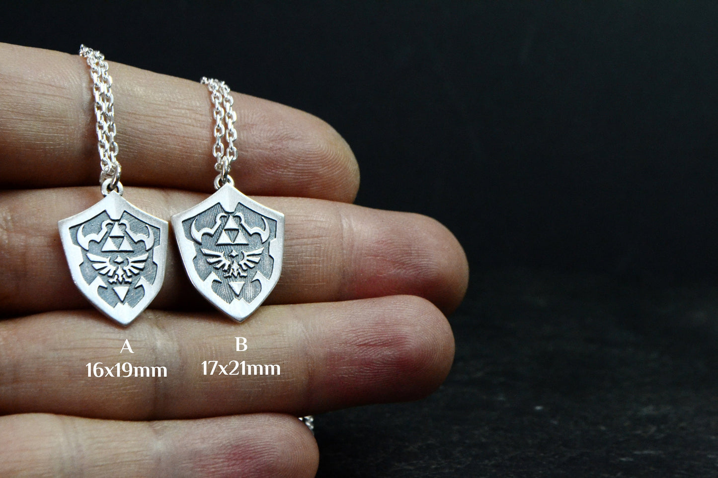 Legend of Zelda Hylian Shield Necklace 925 Sterling Silver Zelda Geek Nerd Jewelry Gamer Gift