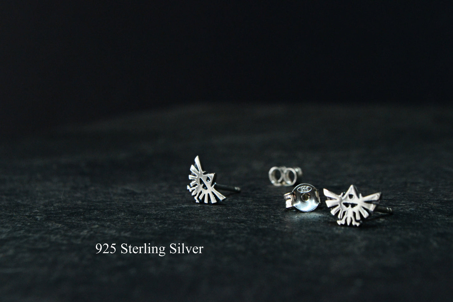 Legend of Zelda Earrings 925 Sterling Silver Zelda Hyrule Crest Triforce Jewelry Zelda Geek Cosplay Gift