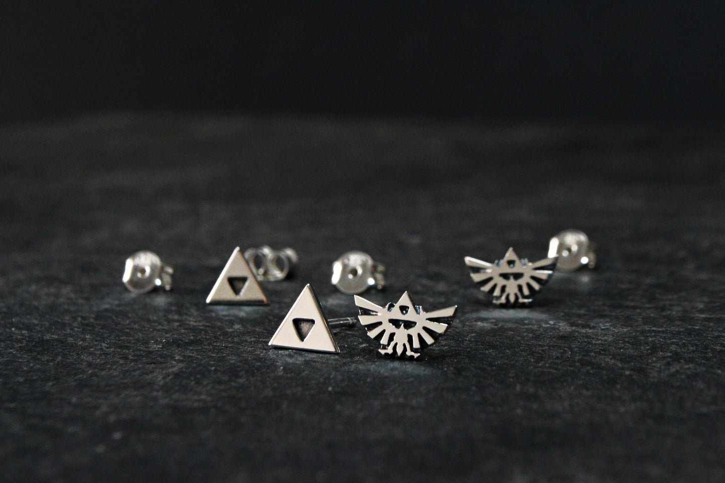 Legend of Zelda Earrings 925 Sterling Silver Zelda Hyrule Crest Triforce Jewelry Zelda Cosplay Gift