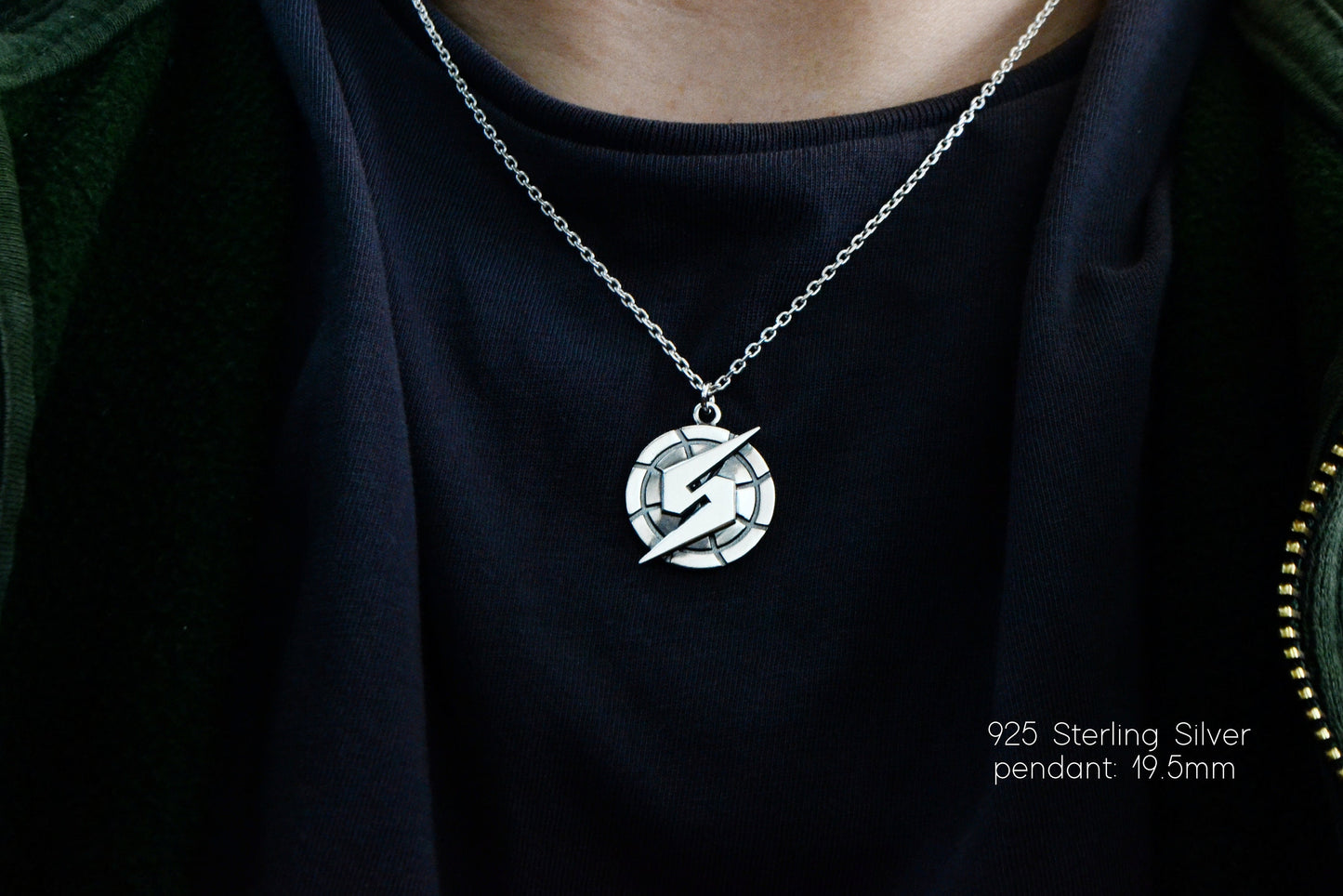 Super Metroid Screw Attack Necklace, Metroid Team, Samus Aran Cosplay, 925 Sterling Silver Gamer Jewelry