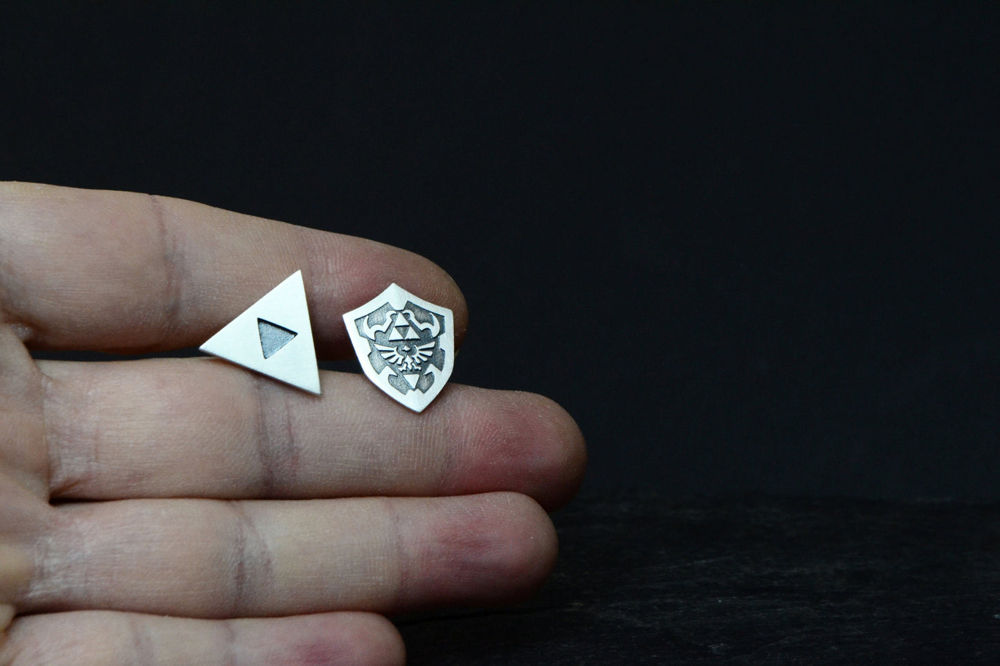 Legend of Zelda Cufflinks Hylian Shield Triforce Cufflinks 925 Sterling Silver Zelda Geek Nerd Gamer Gift