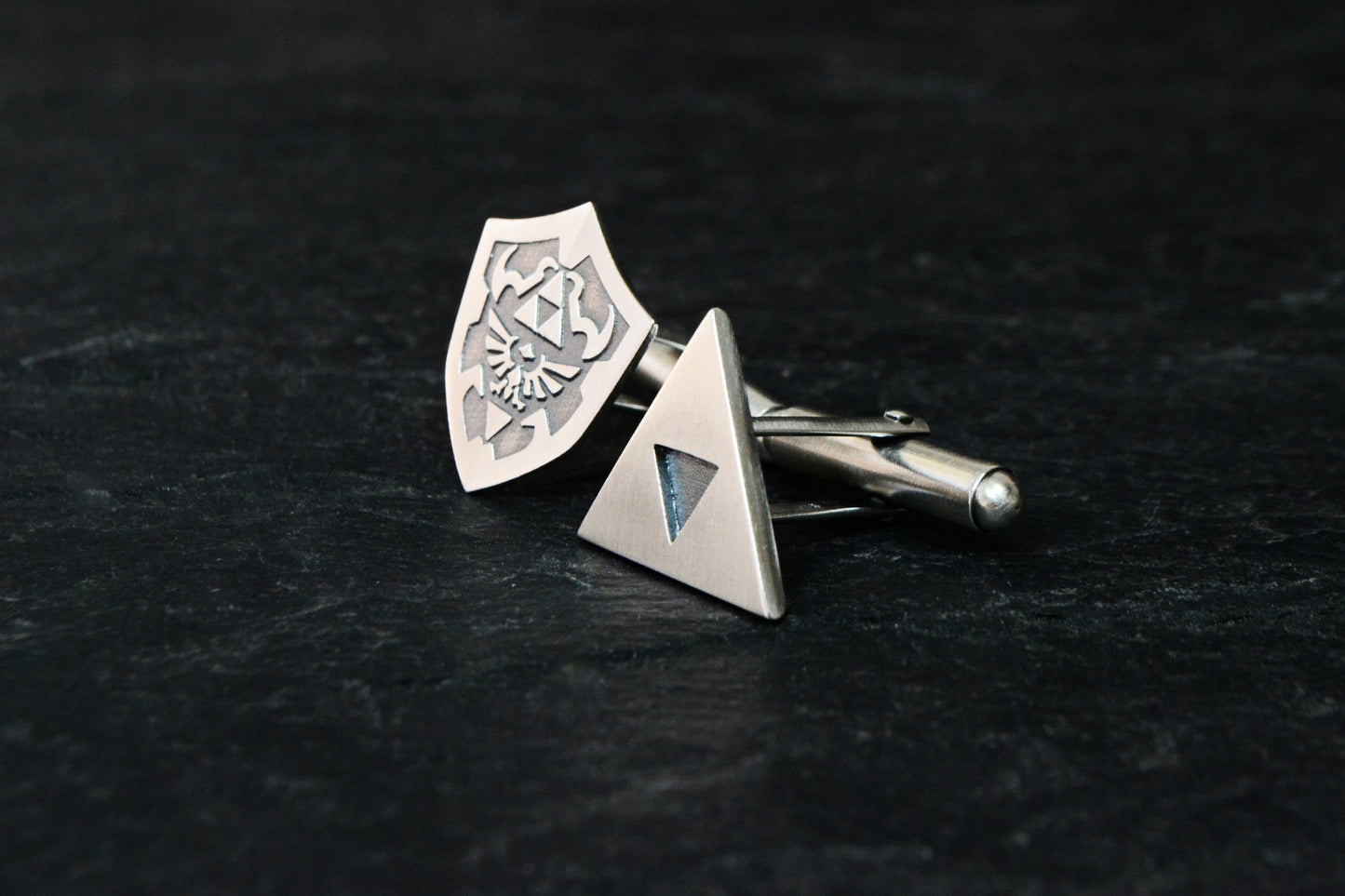 Legend of Zelda Cufflinks Hylian Shield Triforce Cufflinks 925 Sterling Silver Zelda Geek Nerd Gamer Gift