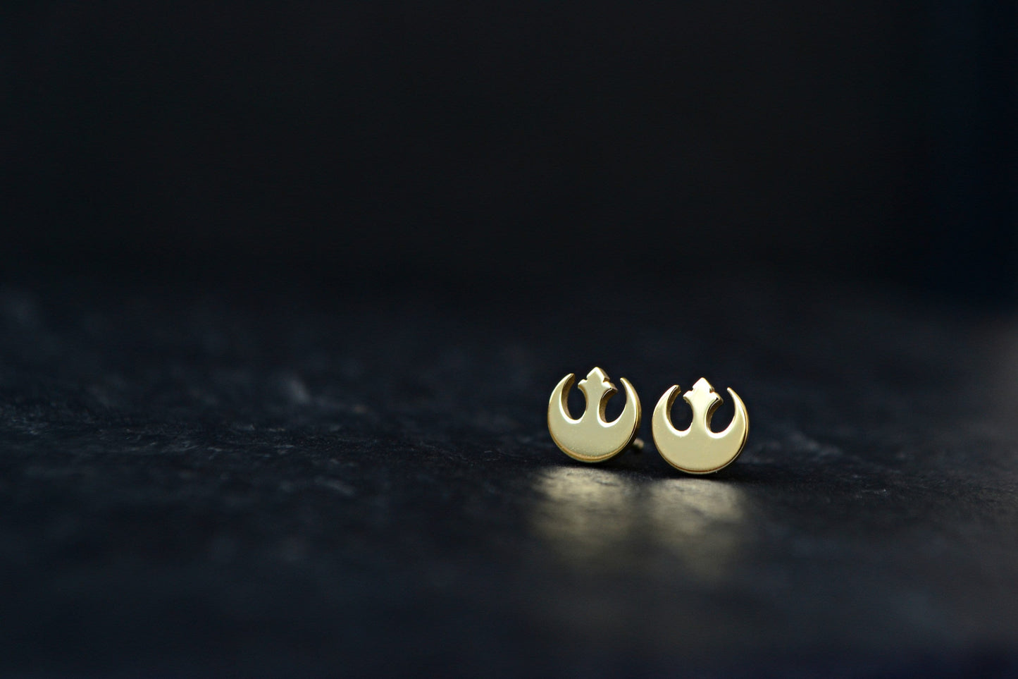 Star Wars Rebel Earrings 14K Solid Gold Star Wars Rebel Alliance Jewelry Geek Star Wars Solid Gold Gift