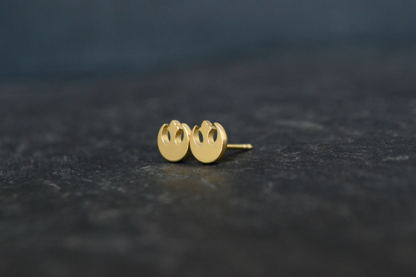 Star Wars Rebel Earrings 14K Solid Gold Star Wars Rebel Alliance Jewelry Geek Star Wars Solid Gold Gift