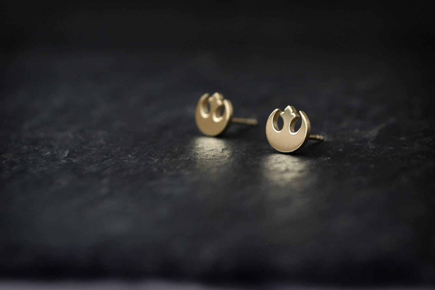 Star Wars Rebel Earrings 14K Solid Gold Star Wars Rebel Alliance Jewelry Geek Star Wars Solid Gold Gift