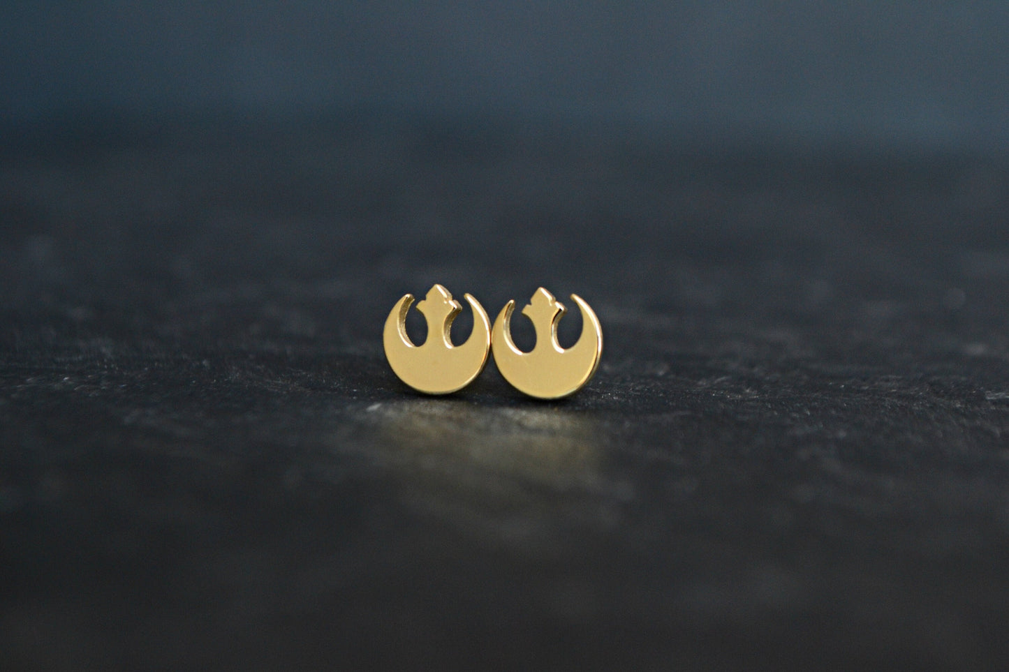 Star Wars Rebel Earrings 14K Solid Gold Star Wars Rebel Alliance Jewelry Geek Star Wars Solid Gold Gift