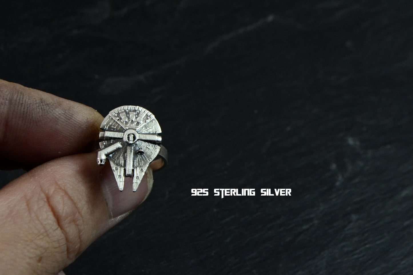 Star Wars Millennium Falcon Ring 925 Sterling Silver Star Wars Cosplay Jewelry Geek Nerd Gift