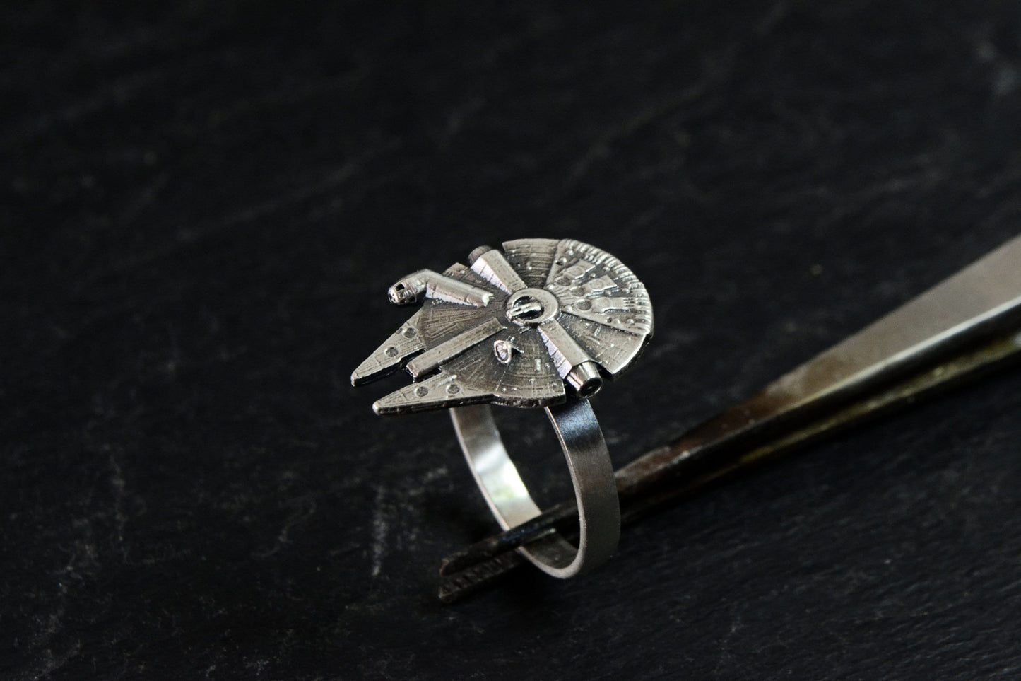 Star Wars Millennium Falcon Ring 925 Sterling Silver Star Wars Cosplay Jewelry Geek Nerd Gift